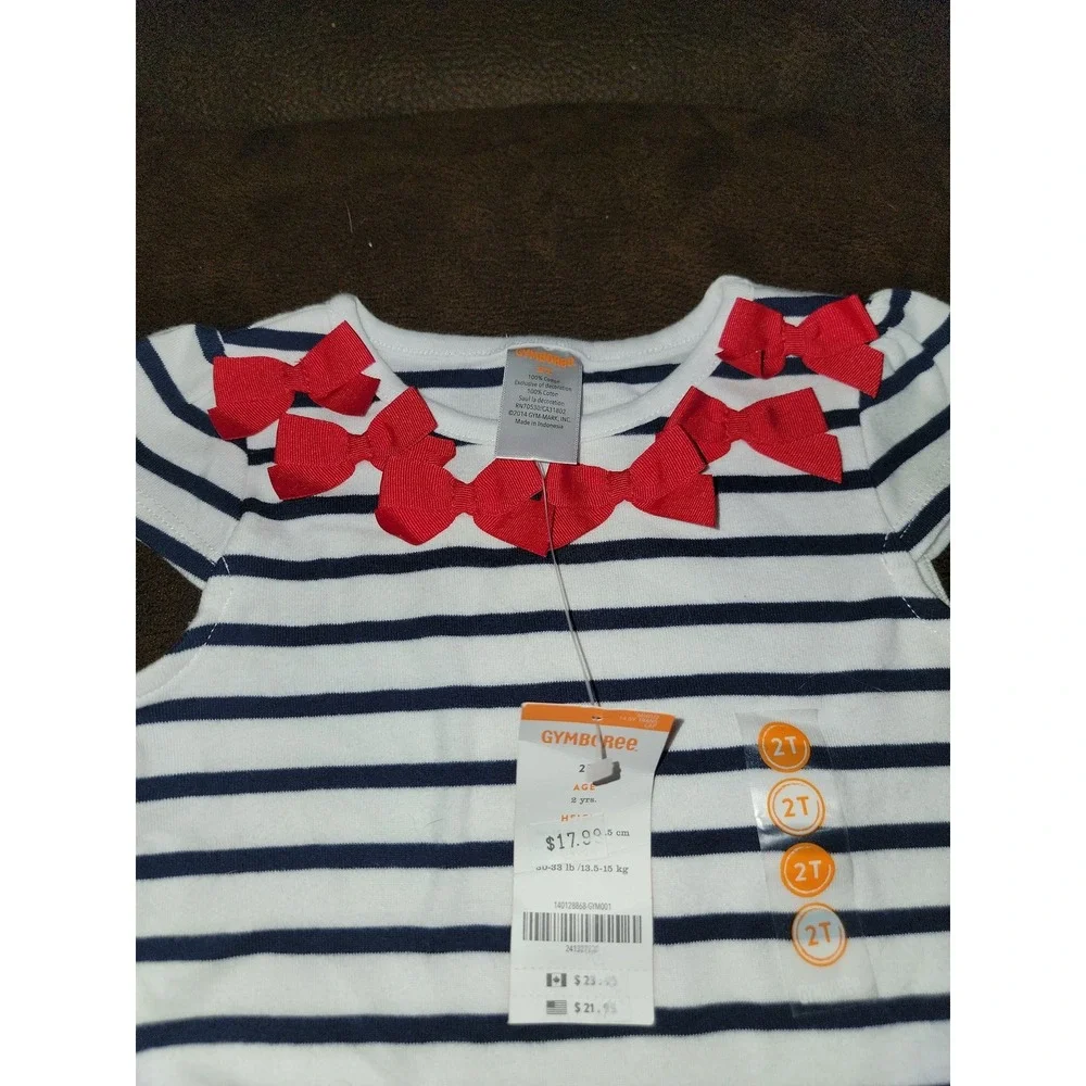 Gymboree parisian afternoon red bow‎ top size 2t nwt